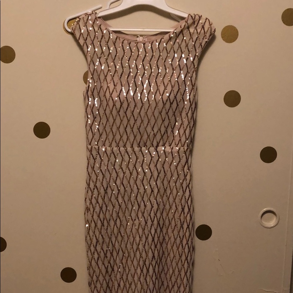 Rose gold sequin dress